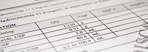 View all RDT sample formulas